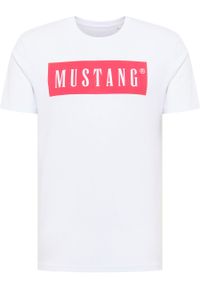 Mustang - MUSTANG Style Alex C LOGO Tee MĘSKI T-SHIRT KOSZULKA LOGO NADRUK General White 1013223 2045. Wzór: nadruk #4