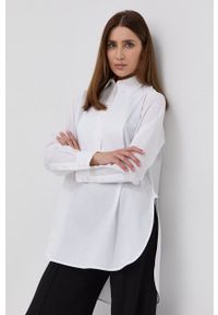 VICTORIA BECKHAM - Victoria Beckham Bluzka bawełniana damska kolor biały gładka. Okazja: na co dzień. Kolor: biały. Materiał: bawełna. Długość: krótkie. Wzór: gładki. Styl: casual