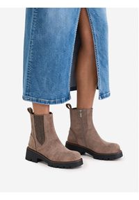 Clara Barson Botki CEO-WS6381-01 Beżowy. Kolor: beżowy. Materiał: materiał #6