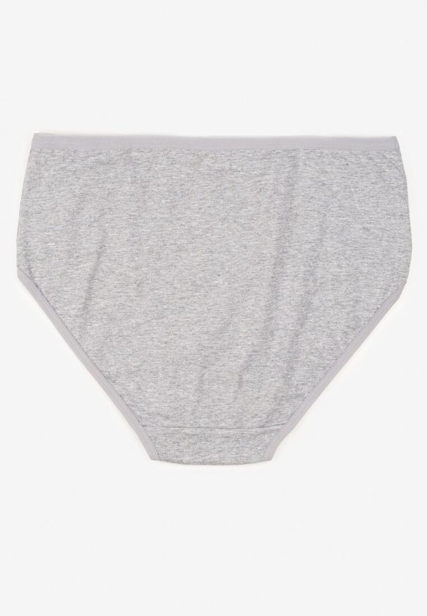 Born2be - Szare Gładkie Majtki Figi z Bawełny Idina. Kolekcja: plus size. Kolor: szary. Materiał: bawełna. Wzór: gładki