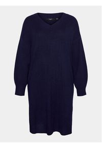 Vero Moda Curve Sukienka dzianinowa 10294755 Granatowy Loose Fit. Kolor: niebieski. Materiał: syntetyk #2