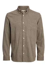 Jack & Jones - Jack&Jones Koszula Blubrook 12282353 Beżowy Regular Fit. Kolor: beżowy. Materiał: bawełna