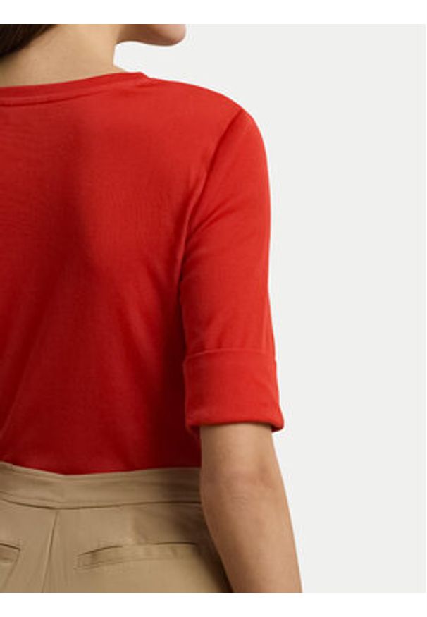 Lauren Ralph Lauren - LAUREN RALPH LAUREN Bluzka 200815843008 Czerwony Slim Fit. Kolor: czerwony. Materiał: bawełna