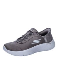skechers - Tenisówki Skechers Model Go Walk Flex - Mali Slip-ins Kolor Szary. Okazja: na co dzień. Kolor: szary. Materiał: tkanina
