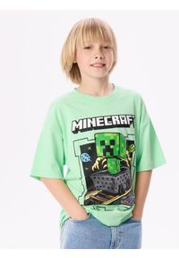 Reserved - Bawełniany t-shirt Minecraft - jasnozielony. Kolor: zielony. Materiał: bawełna #1