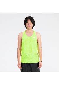 Koszulka męska New Balance MT33280THW – zielona. Kolor: zielony. Materiał: materiał, poliester. Sport: fitness