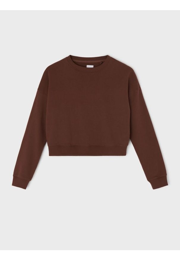 Sinsay - Bluza crewneck regular - brązowy. Kolor: brązowy