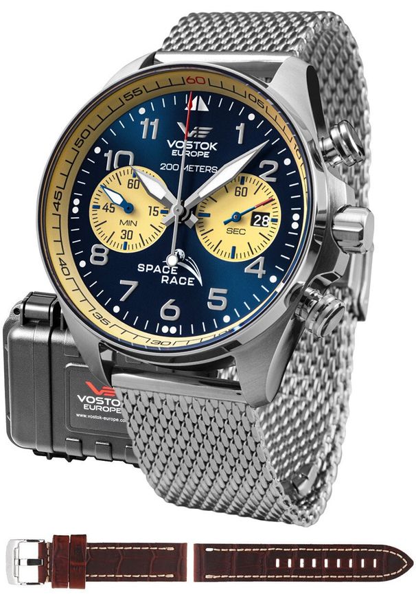 Zegarek Vostok Europe Zegarek męski Vostok Europe 6S21-325A667-SET srebrny. Kolor: srebrny
