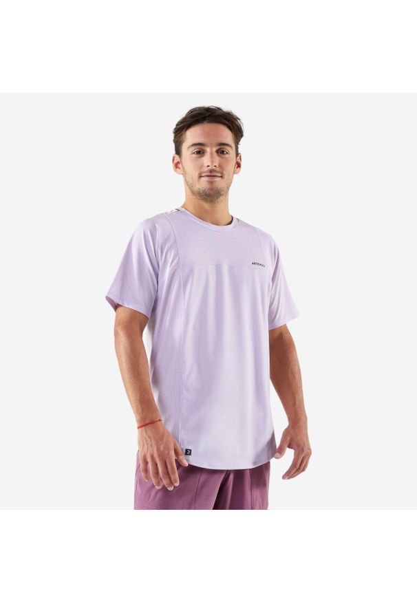 ARTENGO - Koszulka tenisowa męska krótki rękaw Artengo Dry Gaël Monfils. Kolor: fioletowy. Materiał: materiał, elastan. Długość rękawa: krótki rękaw. Długość: krótkie. Sport: tenis