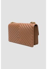 Pinko - PINKO Brązowa listonoszka damska Love One Classic. Kolor: brązowy. Styl: casual, elegancki #3