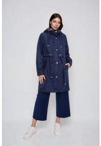 MOODO - Kurtka parka granatowa. Kolor: niebieski. Materiał: poliester #1