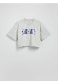 Reserved - T-shirt z nadrukiem - jasnoszary. Kolor: szary. Materiał: bawełna. Długość: krótkie. Wzór: nadruk
