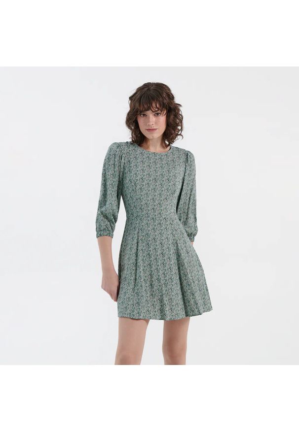 House - Sukienka mini w kwiaty - Wielobarwny. Wzór: kwiaty. Długość: mini