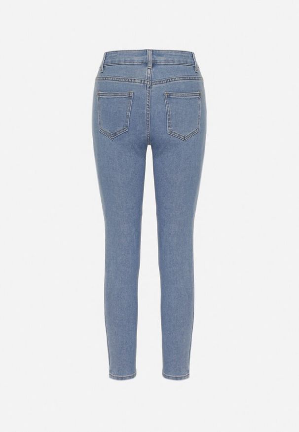 Born2be - Jasnoniebieskie Jeansy o Dopasowanym Kroju z Wysokim Stanem Sepavla. Okazja: na co dzień. Stan: podwyższony. Kolor: niebieski. Styl: elegancki, casual, klasyczny