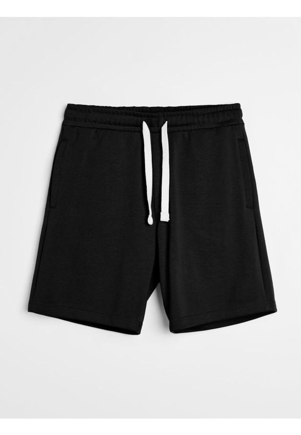 Sinsay - Szorty dresowe - czarny. Kolor: czarny. Materiał: dresówka