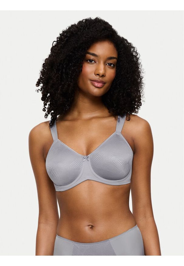 Triumph Biustonosz z fiszbiną Essential 10219713 Szary. Kolor: szary. Materiał: syntetyk