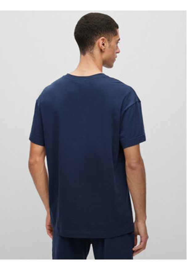 Hugo T-Shirt Linked 50493057 Granatowy Relaxed Fit. Kolor: niebieski. Materiał: bawełna