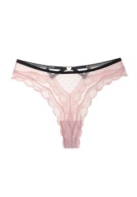 Intica - Stringi koronkowe z ozdobnymi paskami na specjalne okazje Aliana. Kolor: różowy. Materiał: koronka. Wzór: koronka #1