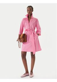 LOLA CASADEMUNT Sukienka koszulowa LS2616140 Różowy Relaxed Fit. Kolor: różowy. Materiał: bawełna. Typ sukienki: koszulowe #2