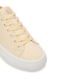 Calvin Klein Sneakersy Vulc Flatform Low Canvas Mg YW0YW01763 Écru. Materiał: materiał #3
