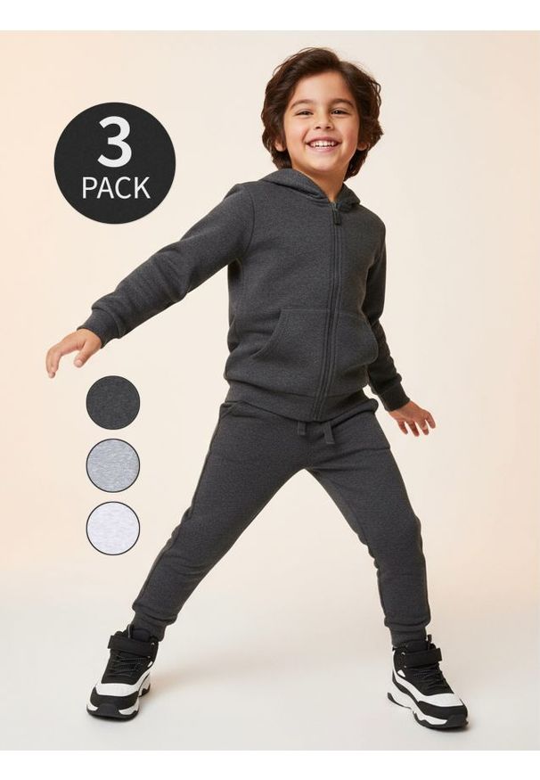 Sinsay - Spodnie jogger 3 pack - szary. Kolor: szary
