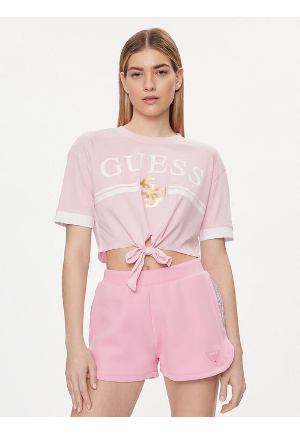Guess T-Shirt V4GI00 I3Z14 Różowy Boxy Fit. Kolor: różowy. Materiał: bawełna