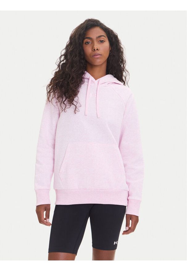 Under Armour Bluza Ua Rival 1379500 Różowy Loose Fit. Kolor: różowy. Materiał: bawełna