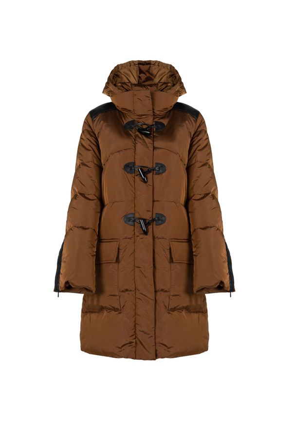 Pinko Parka "Rocky 1" | 1G16AY Y75R | Kobieta | Brązowy. Typ kołnierza: kaptur. Kolor: brązowy. Materiał: poliamid. Sezon: lato. Styl: elegancki