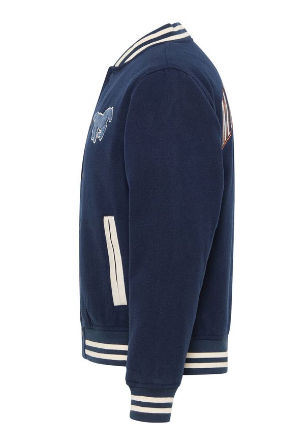 Mustang - MUSTANG Rigby MĘSKA KURTKA Z NADRUKAMI Dress Blues 1014779 5334. Wzór: nadruk