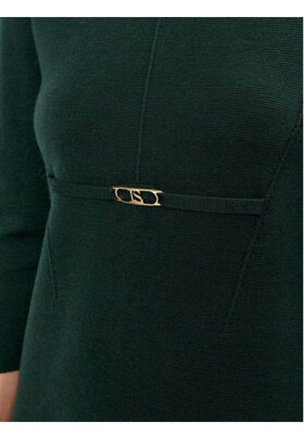 Luisa Spagnoli Sukienka dzianinowa Marinella 58486 Zielony Regular Fit. Kolor: zielony. Materiał: wełna