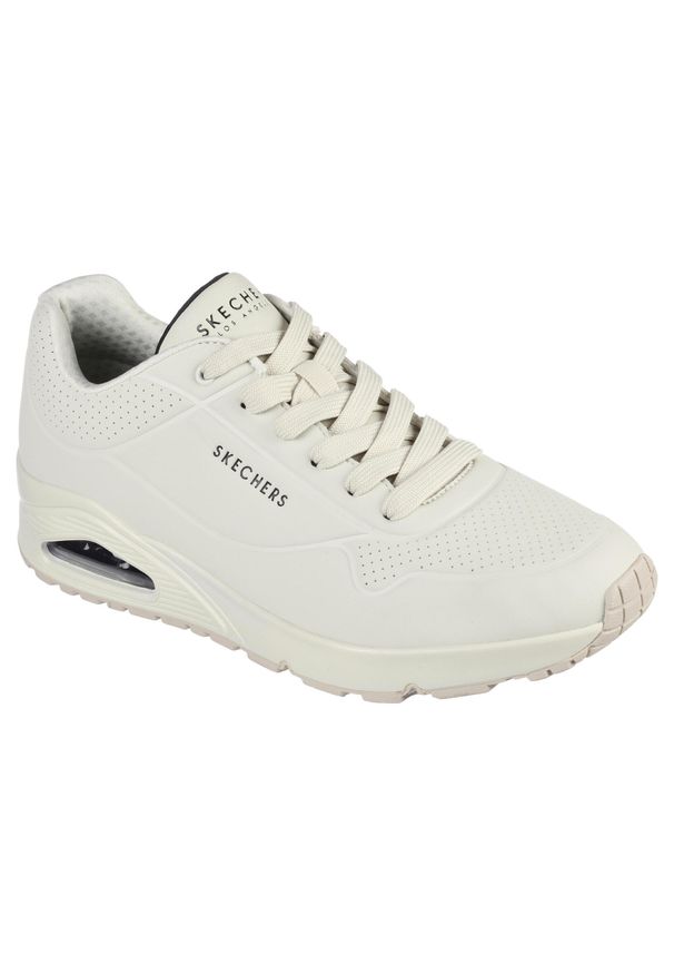 skechers - Buty do chodzenia męskie Skechers Uno Stand ON Air. Okazja: na co dzień. Kolor: beżowy. Materiał: syntetyk, materiał. Szerokość cholewki: normalna. Wzór: gładki. Model: Skechers Sport. Sport: turystyka piesza
