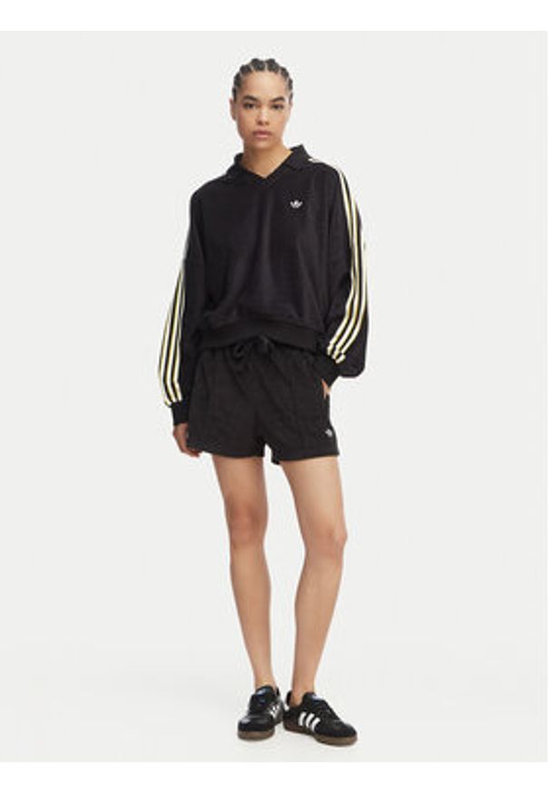 Adidas - adidas Bluza Terry Towel KD1402 Czarny Oversize. Kolor: czarny. Materiał: bawełna