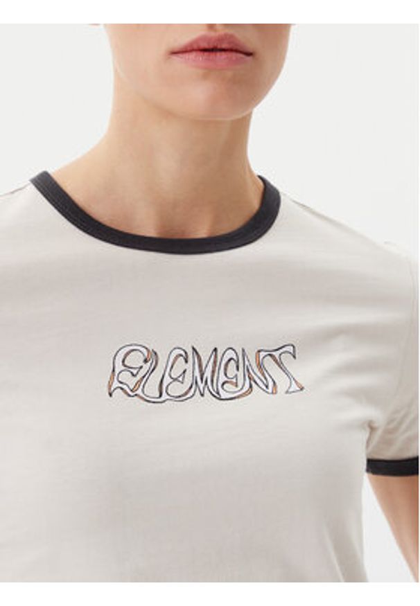 Element T-Shirt ELJZT00138 Beżowy Regular Fit. Kolor: beżowy. Materiał: bawełna
