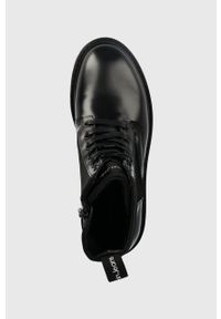 Calvin Klein Jeans workery Military Boot YW0YW00673.BDS damskie kolor czarny na płaskim obcasie. Nosek buta: okrągły. Zapięcie: sznurówki. Kolor: czarny. Materiał: skóra, guma. Obcas: na obcasie. Wysokość obcasa: niski #5