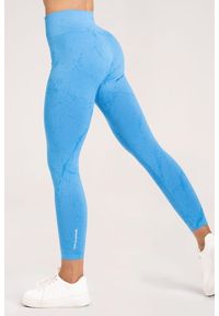 GYM GLAMOUR - Legginsy fitness damskie Gym Glamour marble. Kolor: niebieski. Sport: fitness