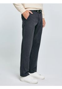 Big-Star - Spodnie męskie chinosy szare Debren 902. Kolor: szary. Materiał: tkanina. Wzór: haft. Styl: elegancki #5