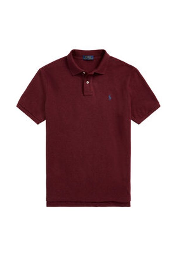 Polo Ralph Lauren Polo 710680784293 Bordowy Custom Slim Fit. Typ kołnierza: polo. Kolor: czerwony. Materiał: bawełna