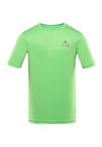 ALPINE PRO - Męska koszulka sportowa Alpine Pro Basik 2XL - Oddychająca bawełna. Kolor: zielony. Materiał: poliester, elastan. Sport: turystyka piesza