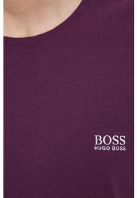 BOSS - Boss Longsleeve kolor fioletowy z aplikacją. Kolor: fioletowy. Materiał: bawełna. Długość rękawa: długi rękaw. Wzór: aplikacja #4