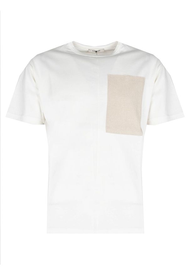 Xagon Man T-Shirt | P22082 ZX 0062 | Mężczyzna | Kremowy. Kolor: kremowy. Materiał: bawełna. Wzór: aplikacja