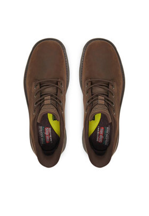 skechers - Skechers Półbuty Lockett 205307 COC Brązowy. Kolor: brązowy. Materiał: skóra