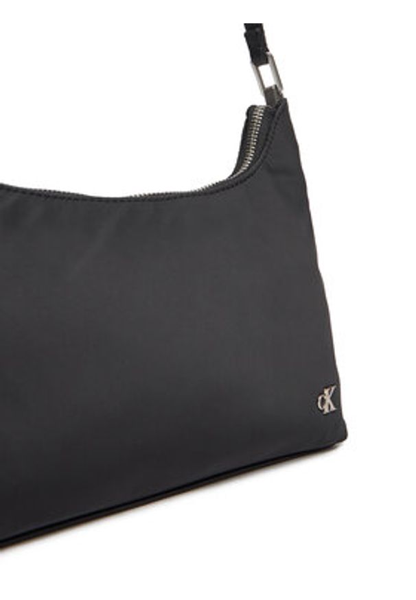 Calvin Klein Jeans Torebka Satin Nylon Small Shoulder Bag LV04K3219G Czarny. Kolor: czarny