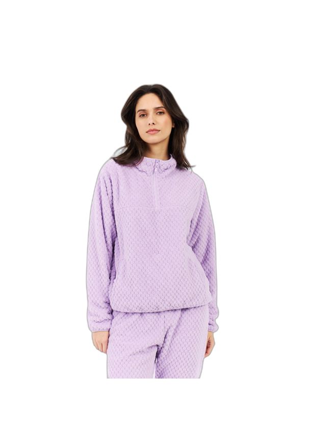 Damski polar 1/4 zip Protest Linea. Kolor: fioletowy. Materiał: polar