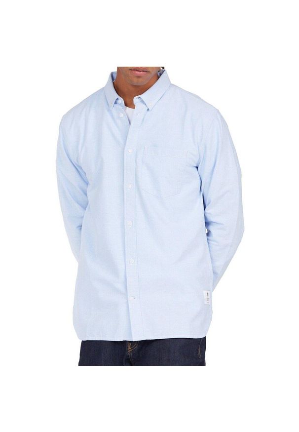Koszula męskie DC Shoes Oxford. Kolor: niebieski. Materiał: bawełna, materiał