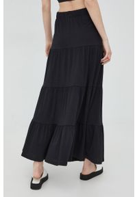 only - Only spódnica bawełniana kolor czarny maxi rozkloszowana. Kolor: czarny. Materiał: bawełna. Wzór: gładki #4