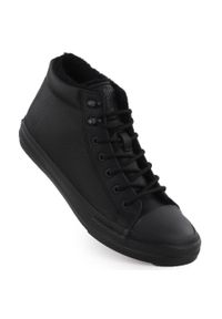 Big-Star - Trampki męskie za kostkę ocieplane czarne Big Star OO174607. Wysokość cholewki: za kostkę. Kolor: czarny. Materiał: skóra ekologiczna #1