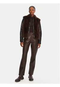 TwinSet - TWINSET Kurtka z imitacji skóry 252TP2420 Brązowy Regular Fit. Kolor: brązowy. Materiał: skóra #4