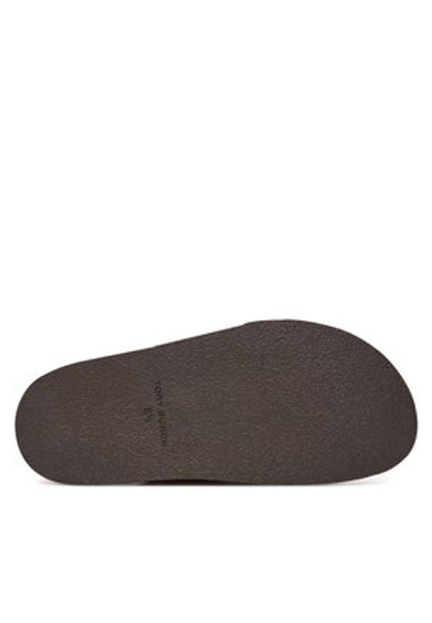 Tory Burch Klapki T Lock Sport Slide 166905 Brązowy. Kolor: brązowy. Materiał: skóra. Styl: sportowy