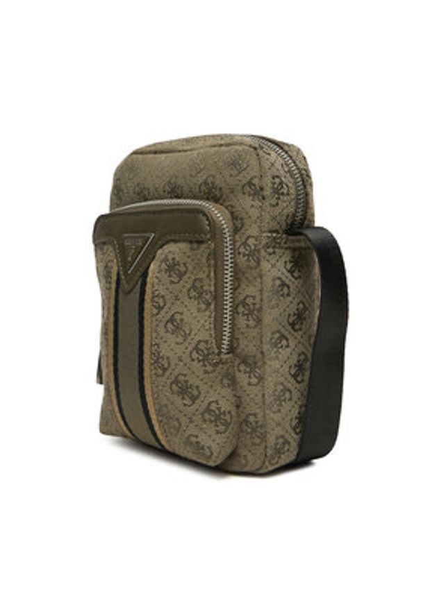 Guess Saszetka HMMIST P5163 Khaki. Kolor: brązowy. Materiał: skóra
