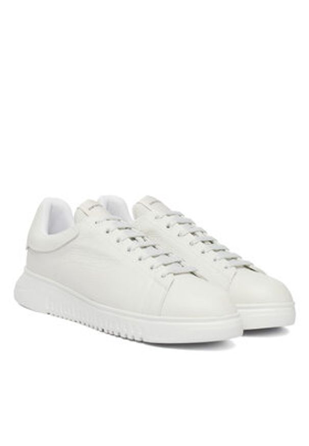 Emporio Armani Sneakersy EM003663 AF19999 U0001 Biały. Kolor: biały. Materiał: skóra